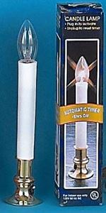 Electric UL White Taper Candle with Auto Timer