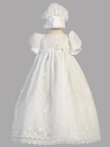 Emma Embroidered Tulle Christening Gown, 6-12 Month