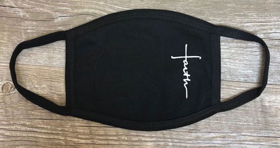 Faith/Cross 2-Ply Reusable Face Mask, Black