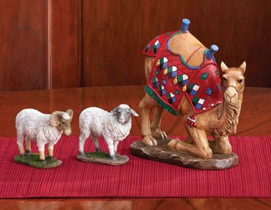 First Christmas Gifts 3 Piece Camel and Sheep Set, 7" Scale