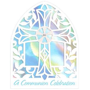 First Communion Blue Cathedral Window Party Invitations
