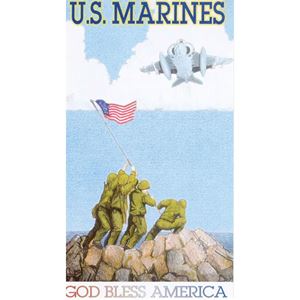 God Bless America U.S. Marines Paper Prayer Card, Pack of 100