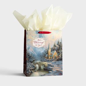 Gods Blessings To You Medium Christmas Bag with Tissue