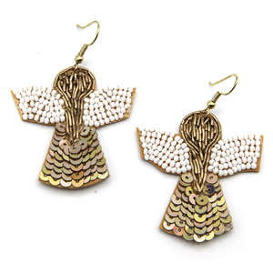 Gold Angel Beaded Earrings