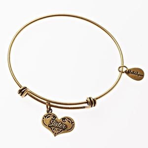 Gold Bangle with Sister Charm