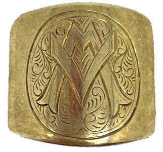 Gold Marian Bishops Ring
