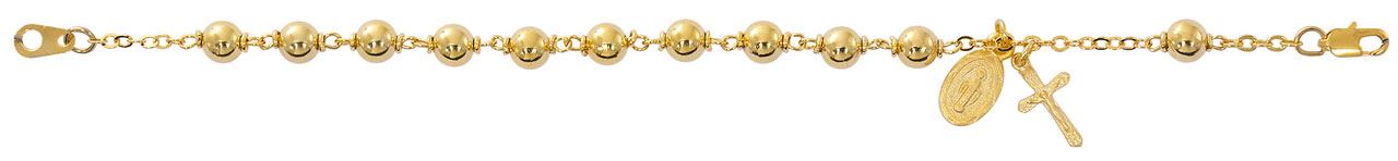 Gold Plated 7.5" Rosary Bracelet