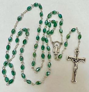 Green Crystal Rosary from Italy