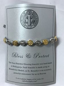 Grey Benedictine Bracelet with Mixed Medals favors, st benedict, st. benedict, benedict, saint benedict, bracelet, blessing bracelet, medjugorje bracelet, st benedict bracelet, colored bracelet, handmade bracelet, st benedict, st. benedict, benedict, saint benedict
