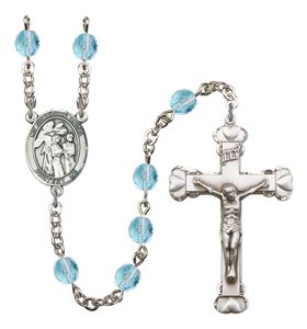 Guardian Angel with Children Patron Saint Rosary, Scalloped Crucifix