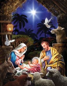 Heavens Light Nativity 11" x 14" Advent Calendar 