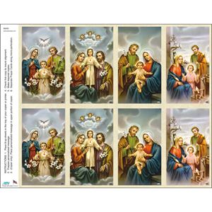 Holy Family Assortment #2 Print Your Own Prayer Cards - 12 Sheet 