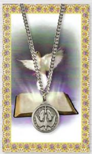 Holy Spirit Necklace on 18" Chain includes Holy Card 