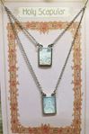 Infinity Scapular 26" Rhodium Necklace, Mother of Pearl