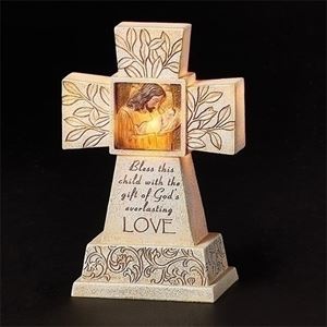Jesus Loves Me 6.75" LED Lighted Standing Cross