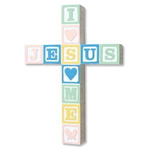 Jesus Loves Me Wall Cross, Pastel