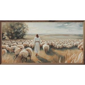 Jesus With His Flock 40" x 20"