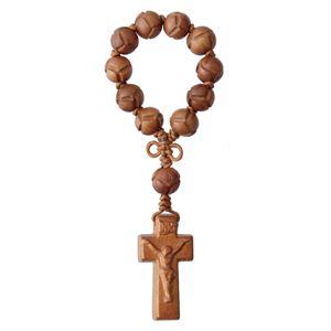 Jujube 10mm Carved Wood One Decade Rosary