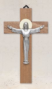 Risen Christ 12" Mahogany Wall Cross