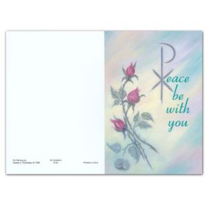 "Peace Be With You" Church Sympathy/Deceased Mass Card Oil Painting, box of 50