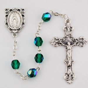 May / Emerald 6mm Rosary