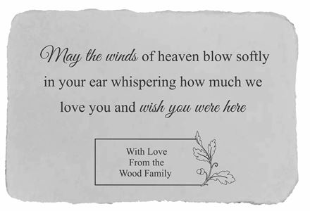 May The Winds of Heaven Personalized Memorial Garden Stone 