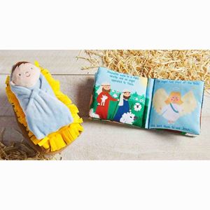 Musical Baby Jesus in Manger and Soft Nativity Story Book Set