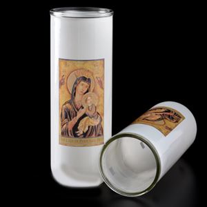 Our Lady Of Perpetual Help Glass Globe for 6 Day Insert Candle