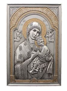 Our Lady Of Perpetual Help Plaque Pewter Style Finish