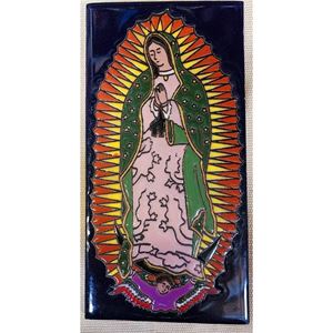Our Lady of Guadalupe Ceramic Tile 6" x 12" From Mexico