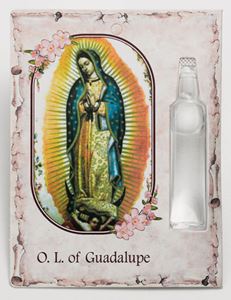 Our Lady of Guadalupe Holy Card with Water from Shrine at Guadalupe