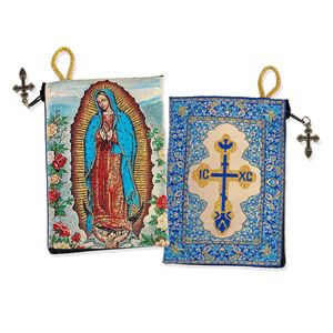 Our Lady of Guadalupe Icon Tapestry Rosary Pouch 5 3/8" x 4"