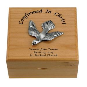 Personalized Confirmed In Christ Maple Wood Keepsake Box