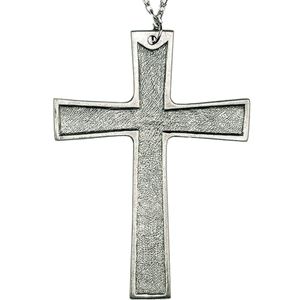 Pewter Pectoral Cross 4 1/4" On 28" Chain