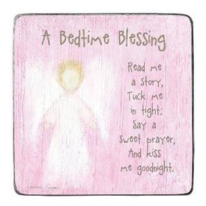 Pink Bedtime Blessing Plaque