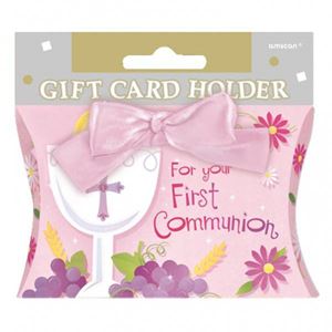 Pink First Communion Gift Card Holder