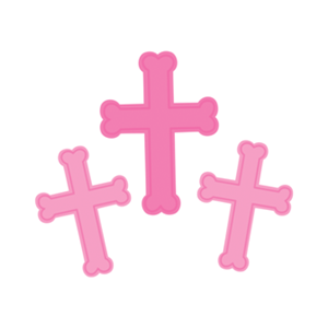 Pink Foil Cross Cutouts