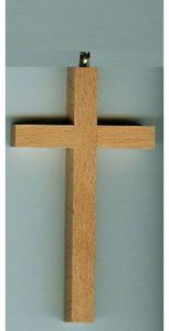 Plain Wood Cross Pendant -No Cord