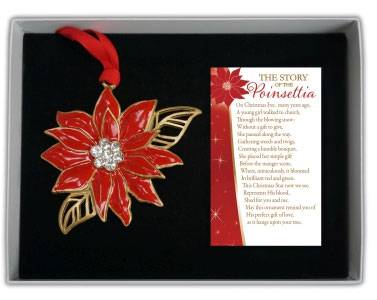 Poinsettia Ornament with Crystals