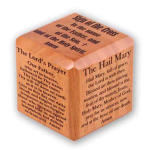 Prayer Cube Laser Cut with Catholic Prayers