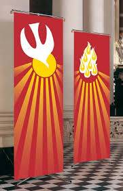 Red Pentecost Flames Banner