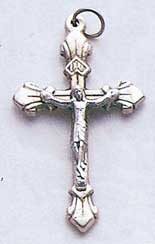Rosary Crucifix, 1.5" Silver Oxidized 