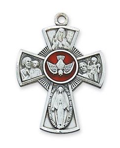 SS Large 4-Way Red Enameled Medal
