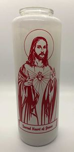 Sacred Heart of Jesus 6 Day Bottlelight Glass Candle