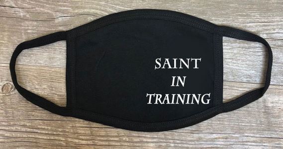 Saint in Training Adult Face Mask, Black