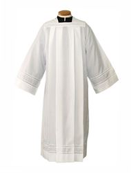 Silky Smooth Poplin Clergy Alb with Two 1" Lace Bands