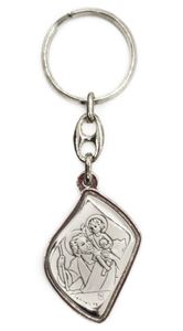 Silver St Christopher Keychain