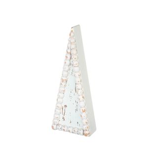Small Distressed White Washed Beaded Tree Tabletop Decor
