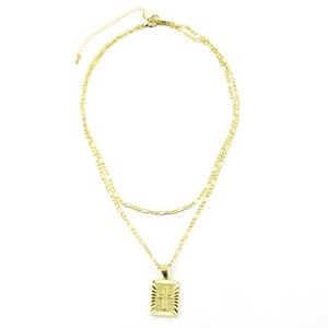 Square Cross Necklace, Gold