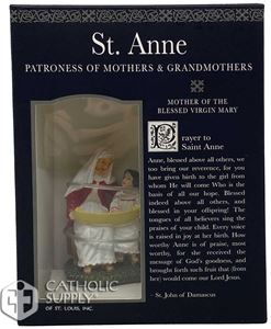 St. Anne 3" Statue with Prayer Card Set